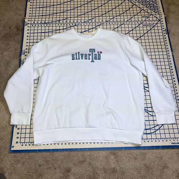 Levi's Silvertab Baggy Sweatshirt Size XXL White Graphic Pullover T-Shirt Retro - Picture 7 of 10